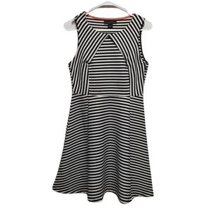 Attention Black/White Striped Dress